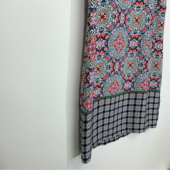 Cynthia Rowley Multicolored Vibrant Geometric Floral Short Sleeve Dress Size 10 - Picture 5 of 16